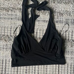 Garage Black cropped Halter Top